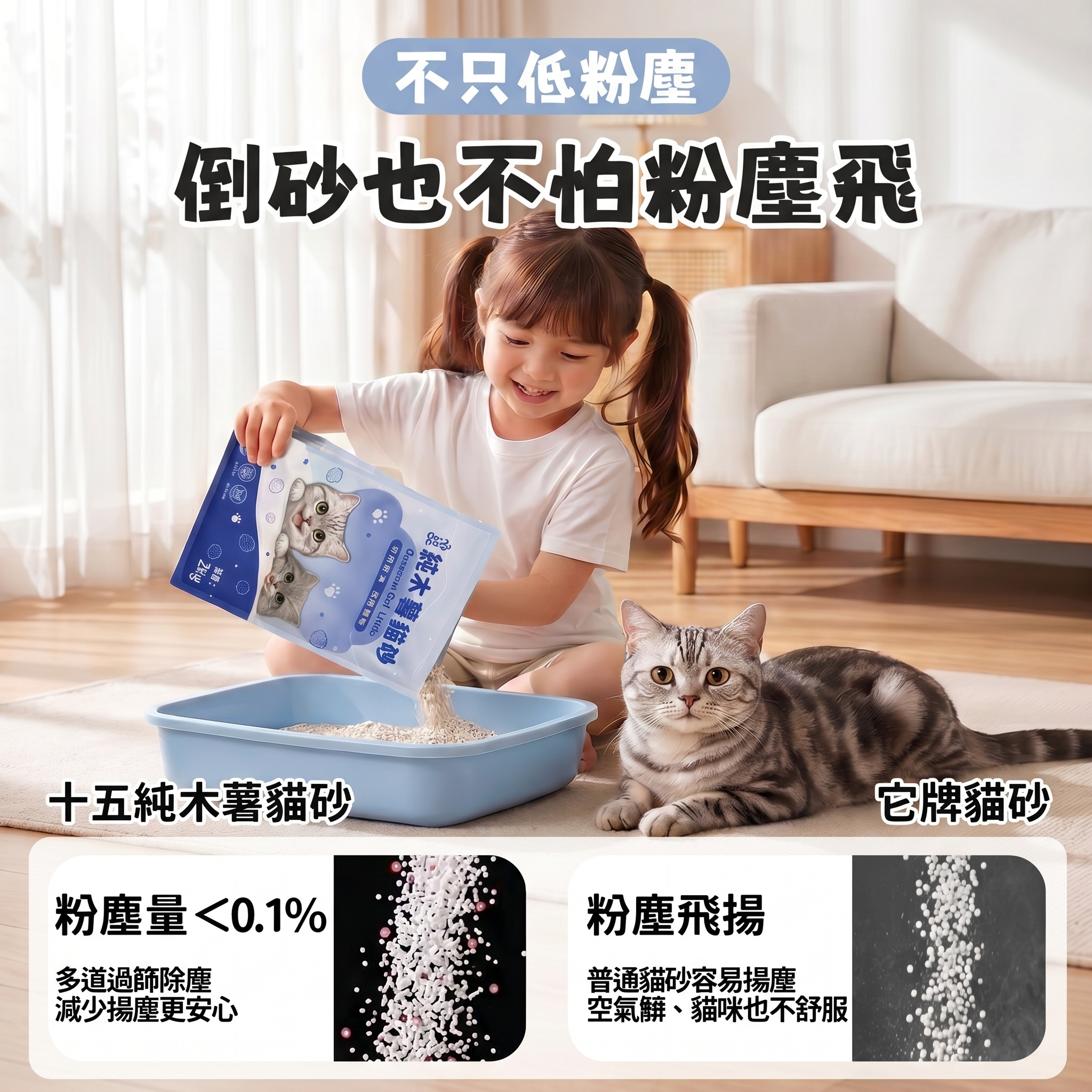 十五純木薯貓砂 2KG 三種氣味可挑選